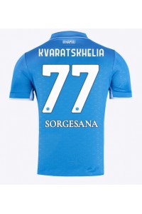 Fotbalové Dres SSC Napoli Khvicha Kvaratskhelia #77 Domácí Oblečení 2024-25 Krátký Rukáv